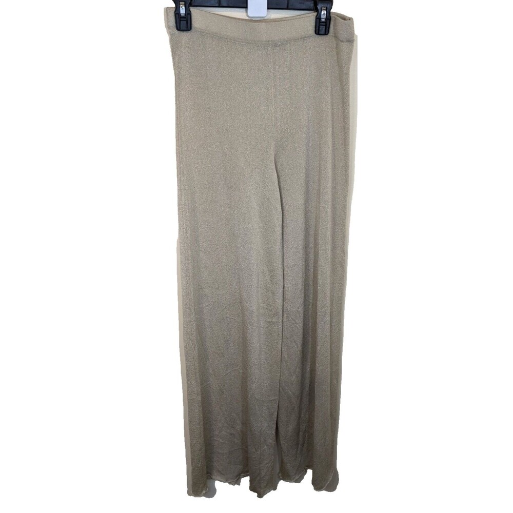 Roberto Collina Pants Wide Leg Pull On Elastic Waist Semi-Sheer Festival Medium